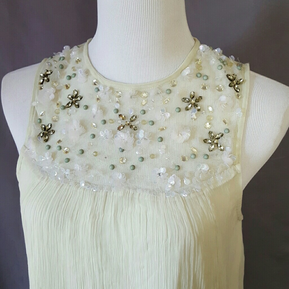 Kimchi light mint green embellished flowy dress